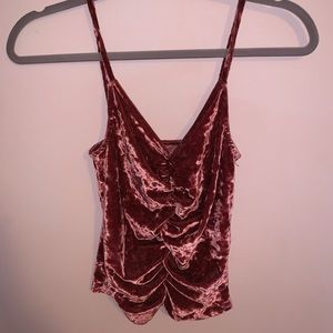 urban outfitters pink velvet tank top